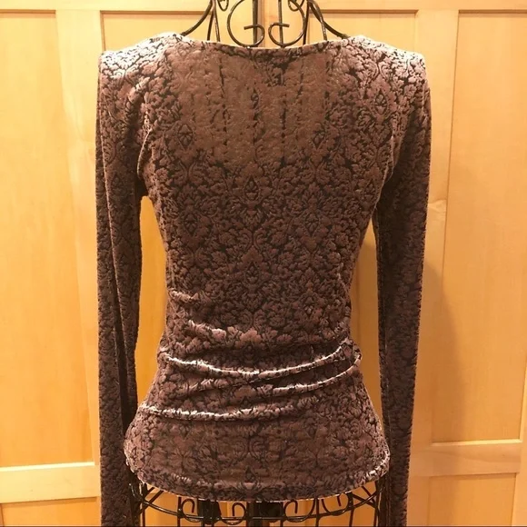 Aeropostale Soft Pink Brocade Long Sleeve Top S - Picture 4 of 8